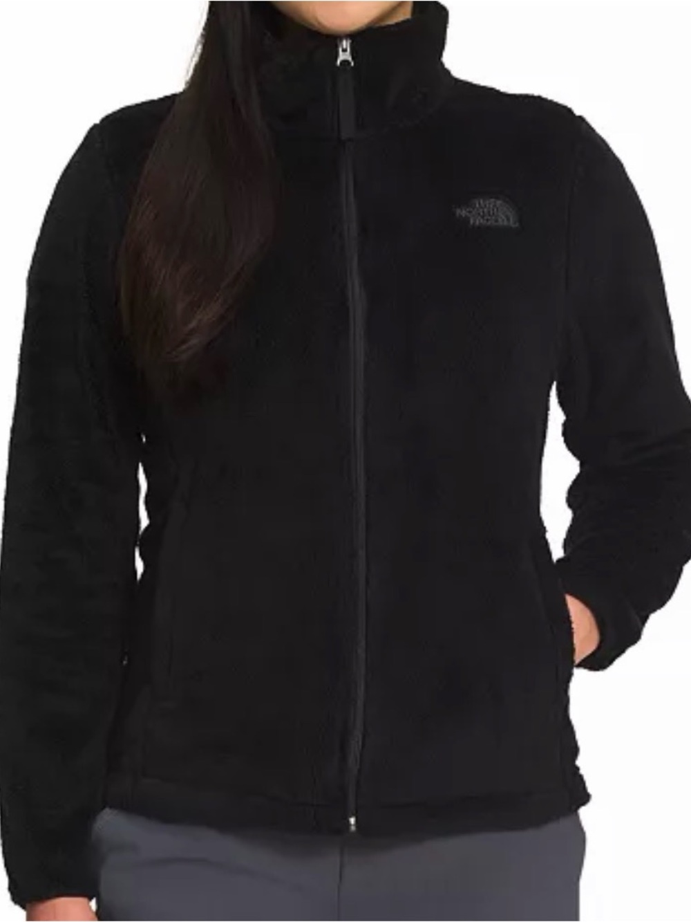 North Face Black Sherpa Zip Fleece Jacket Small